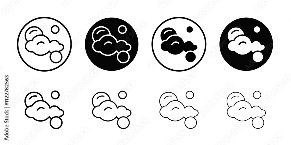 Fototapeta premium Bubbles and foam icon Outline vector for web ui