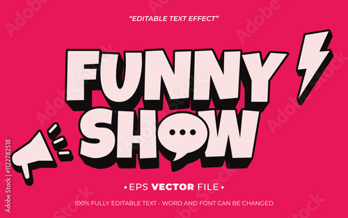 Funny Show 3d text effect editable vector