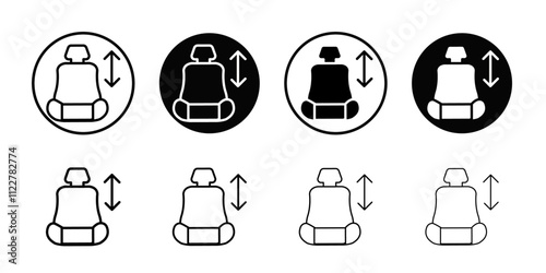Car seat adjustment icon Outline vector for web ui