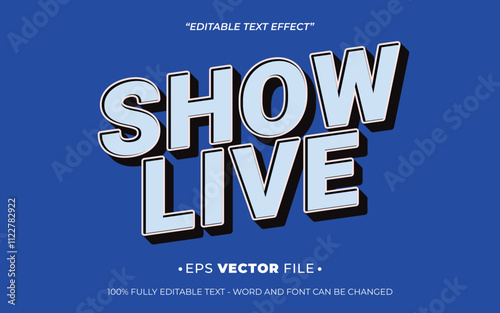 Show Live 3d text effect editable vector