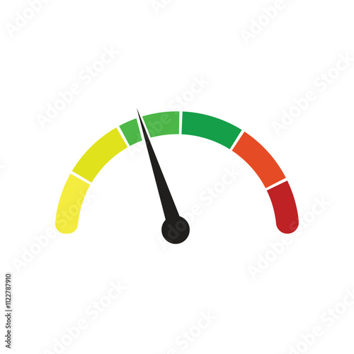 Intensity Level Meter, measuring scale. Intensity Level speedometer indicator. Vector stock illustration.
