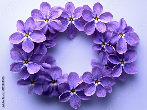 Lilac Flowers Forming a Circular Frame photo