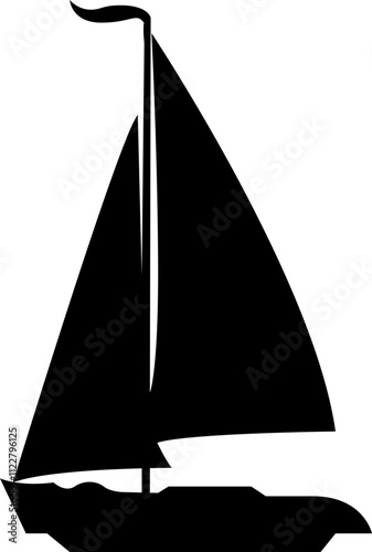 Boat and ship icon isolated on transparent background flat style stock vector Artwork of cruise brig, sailboat yacht ferry trawler speedboat jet for water transportation