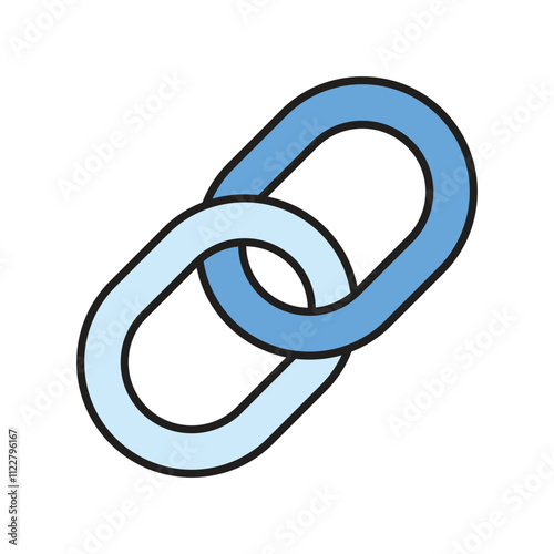 Link blue icon with white background vector stock illustration