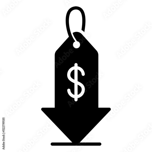 Low price icon with price tag and arrow sign