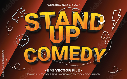 Stand Up Comedy 3d text effect editable effect