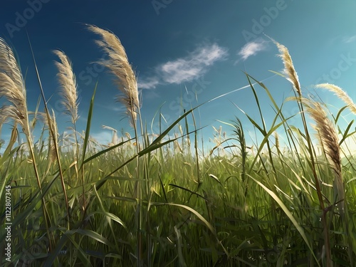Tall Grass Open Field Painting Photography Illustration Art