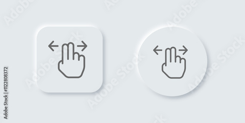 Drag line icon in neomorphic design style. Cursor signs vector illustration.