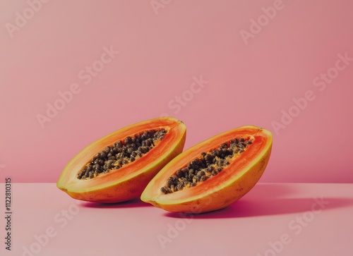 papaya fruit on white background photo