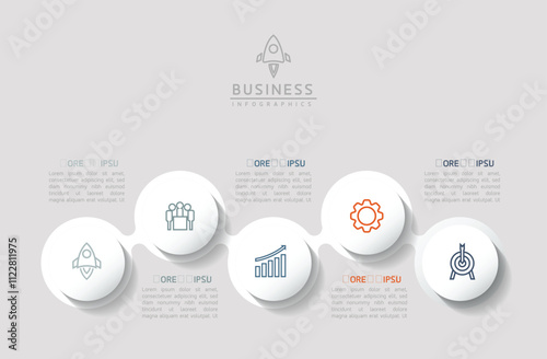 Vector business Presentation Connecting Steps Infographic Template