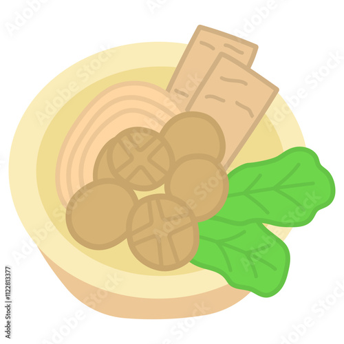 Bakso Flat Icon Vector Illustration 