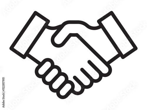 Handshake icon as a concept of friendship and trust or the business partnership contractuality