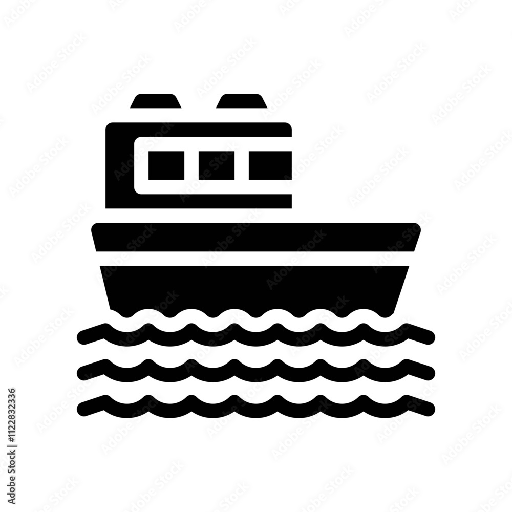 Obraz premium boat glyph icon