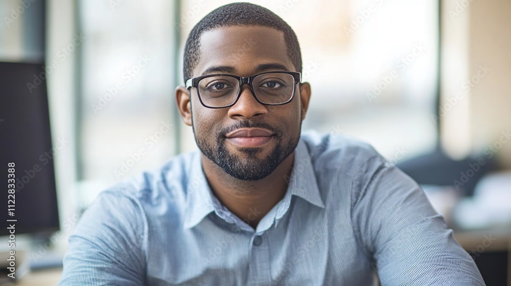 Obraz premium Man with glasses confident and smiling looking at the camera