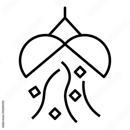 くす玉の線画アイコン