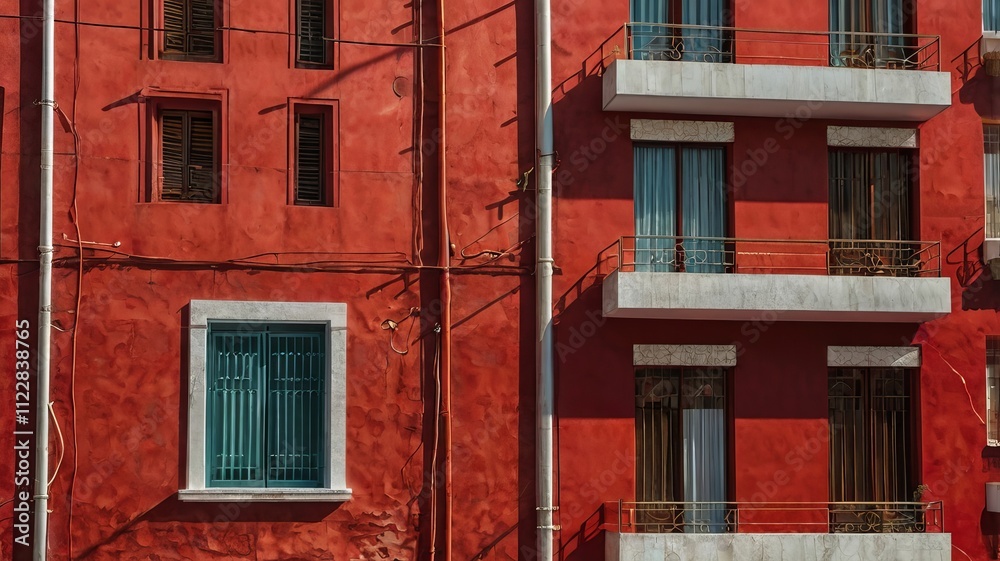 Naklejka premium Bold Urban Style: Red Background Design 