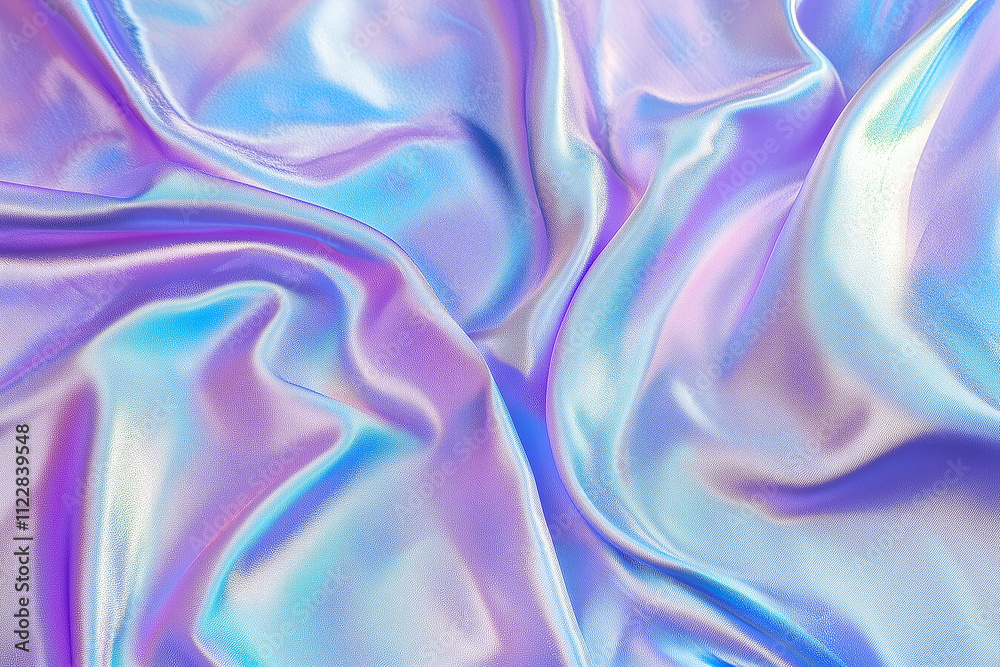Fototapeta premium blue and purple holographic iridescent satin foil background