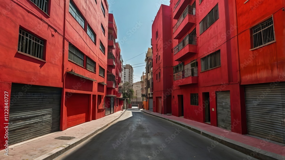 Naklejka premium Bold Urban Style: Red Background Design 
