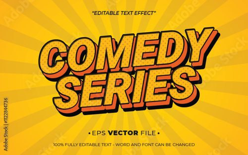 Comedy Series 3d text effect editable vector