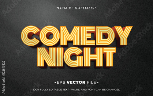 Comedy Night 3d text effect editable effect