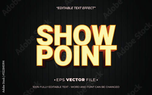 Show Point 3d text effect editable effect