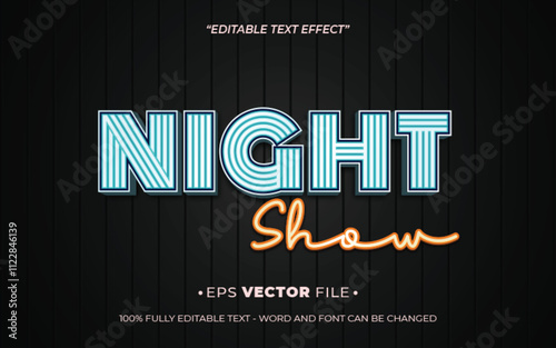 Night Show3d text effect editable effect