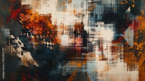 Abstract Expressionism with Bold Colors and Dynamic Texture