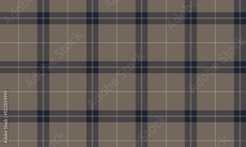 Plaid fabric pattern, khaki, blue, seamless for textile and design clothes skirt pants apron tablecloth blanket or decoration. Vector illustration.
