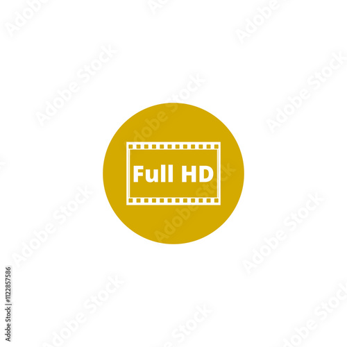 Full HD circle icon isolated on transparent background photo