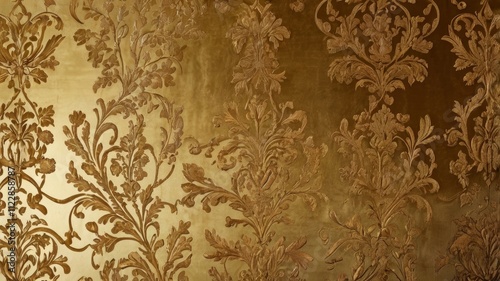 Gold Velvet Art: Opulent Wallpaper Design
