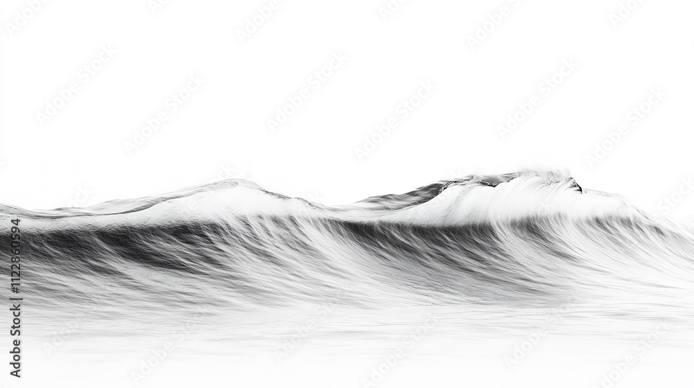 Minimalist Black and White Ocean Wave Study with Soft Textures : Generative AI Minimalist Black and White Ocean Wave Study with Soft Textures : Generative AI