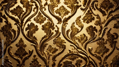 Gold Velvet Art: Opulent Wallpaper Design
