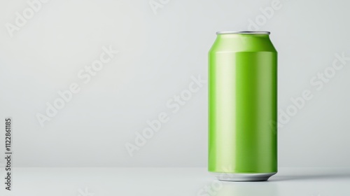 Wallpaper Mural Metallic lime-green drink can displayed on a minimalist table in bright lighting Torontodigital.ca