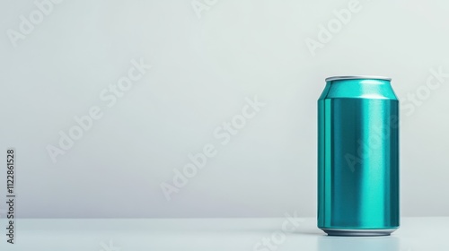 Wallpaper Mural Metallic teal drink can on a minimalist table with soft lighting in a cozy setting Torontodigital.ca