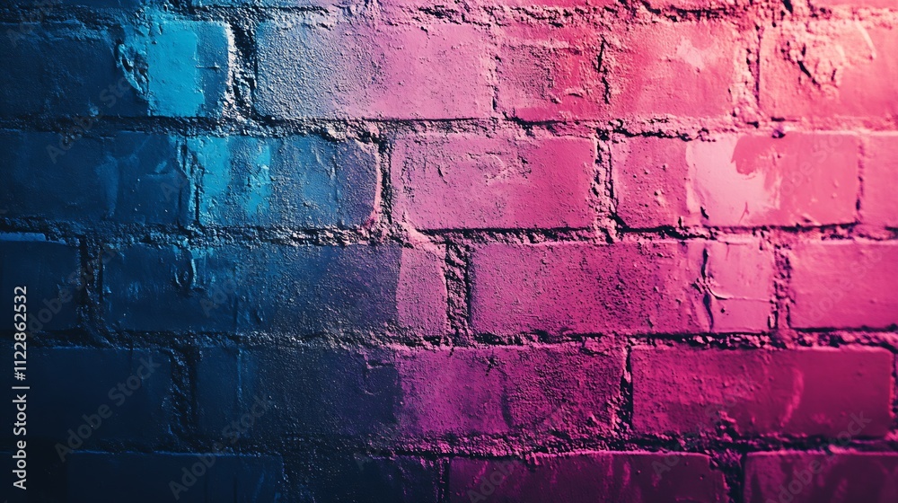 Fototapeta premium Colorful Brick Wall with Textured Patterns in Urban Setting : Generative AI