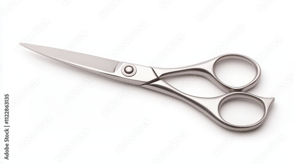 Obraz premium Closed school scissors on white background with a focus on durability and design