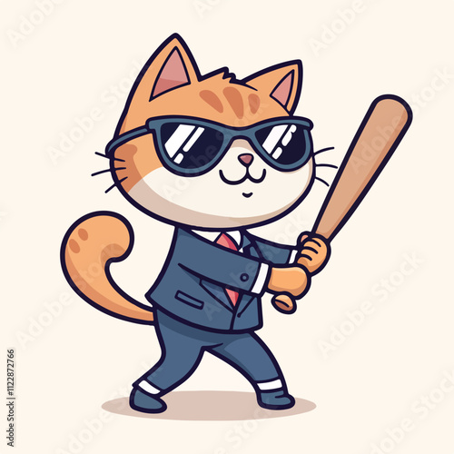 illustration of character with a bat Vector