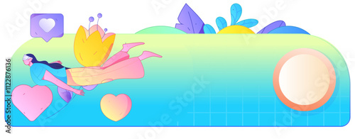 Happy Valentine's Day flat character vector concept business hand drawn illustration
