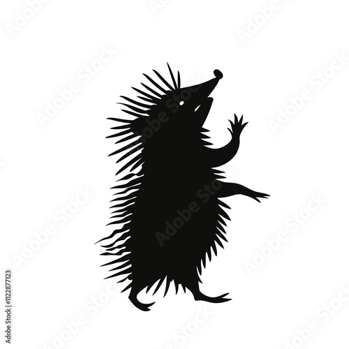 Hedgehog Dancing silhouette vector illustration