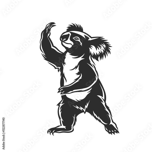 Koala Dancing silhouette vector illustration