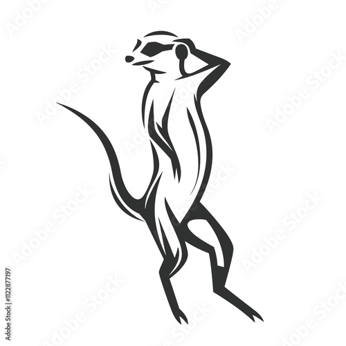 Meerkat Dancing silhouette vector illustration