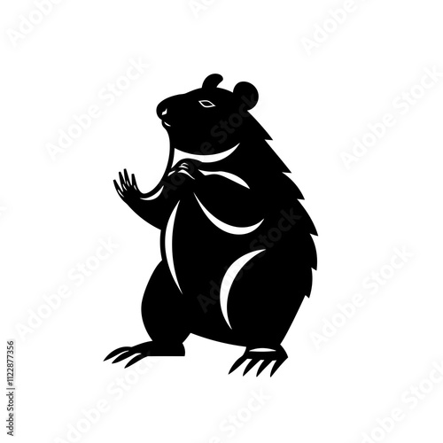 Wombat Dancing silhouette vector illustration