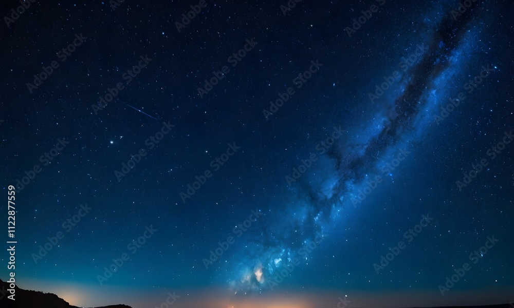 Naklejka premium Detailed capture of the Milky Way revealing clusters of stars and interstellar matter. Visual accompaniment in planetarium shows or astronomy guides