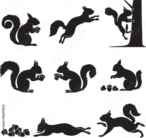 set of cats silhouettes