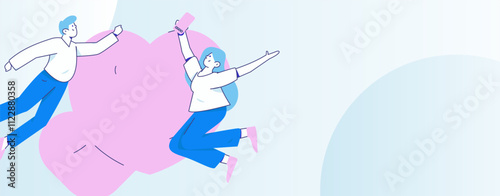 Happy Valentine's Day flat character vector concept business hand drawn illustration
