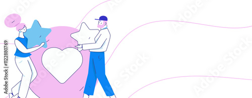 Happy Valentine's Day flat character vector concept business hand drawn illustration
