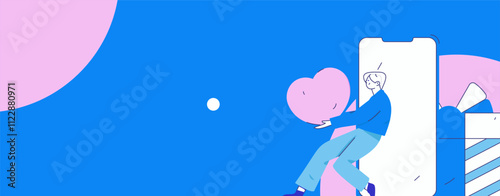 Happy Valentine's Day flat character vector concept business hand drawn illustration
