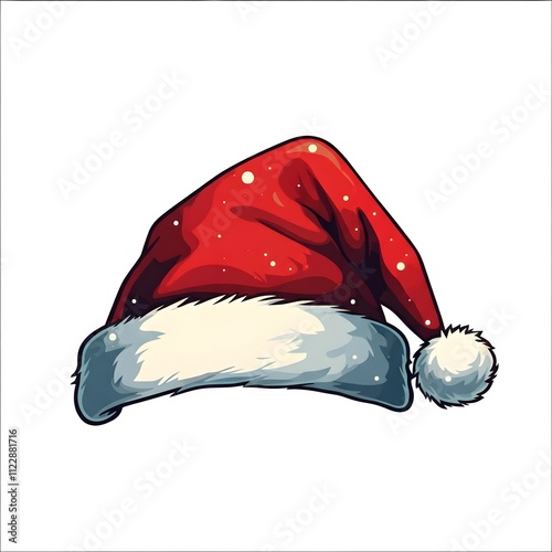 santa hat logo, christmas clothes object illustration. suitable for poster and web icon