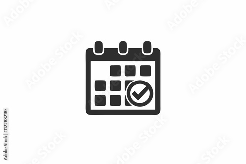 creative calendar check icon and logo vector illustration