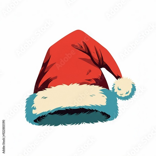 santa hat logo, christmas clothes object illustration. suitable for poster and web icon